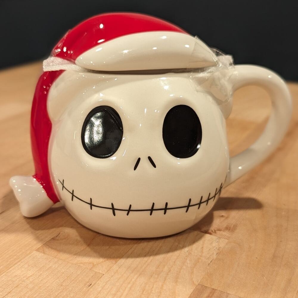NEW Disney The Nightmare Before Christmas Jack Skellington Ceramic Mug with Lid